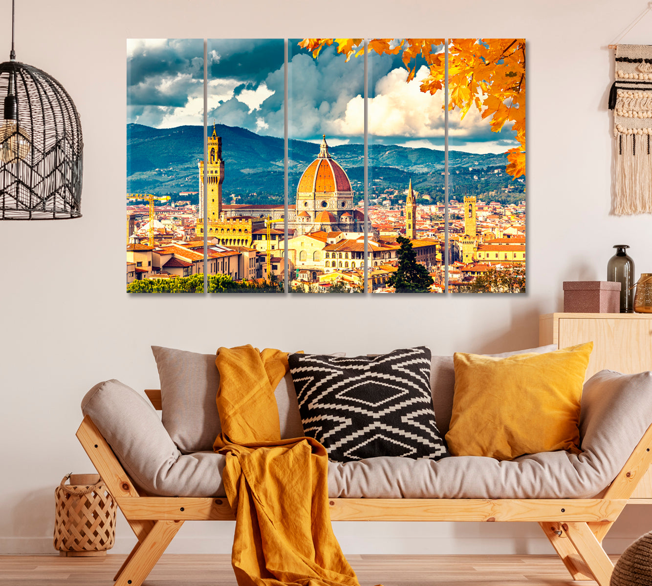 Santa Maria del Fiore Florence Cathedral Italy Canvas Print ArtLexy 5 Panels 36"x24" inches 