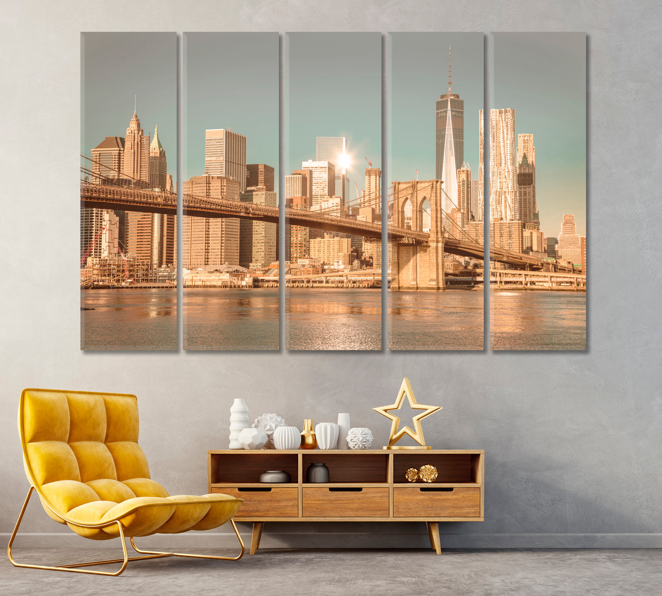 New York Brooklyn Bridge and Manhattan Canvas Print ArtLexy   