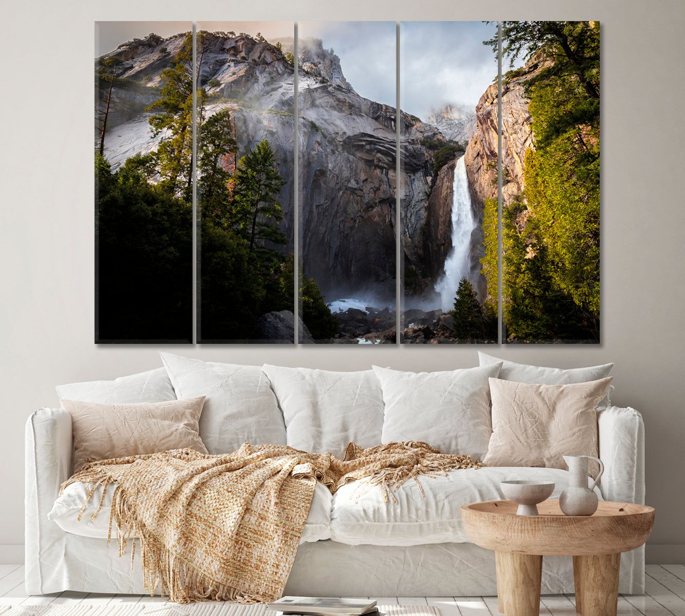 Yosemite Falls in Yosemite National Park California Canvas Print ArtLexy 5 Panels 36"x24" inches 