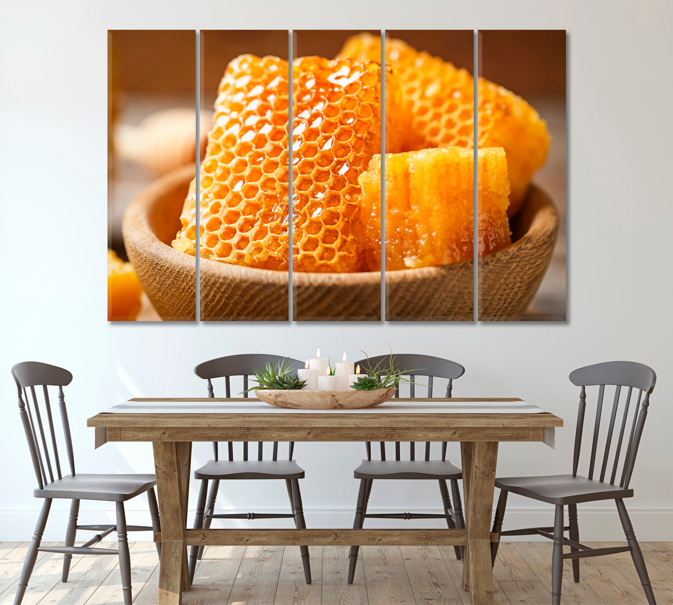 Fresh Honeycombs Canvas Print ArtLexy 5 Panels 36"x24" inches 