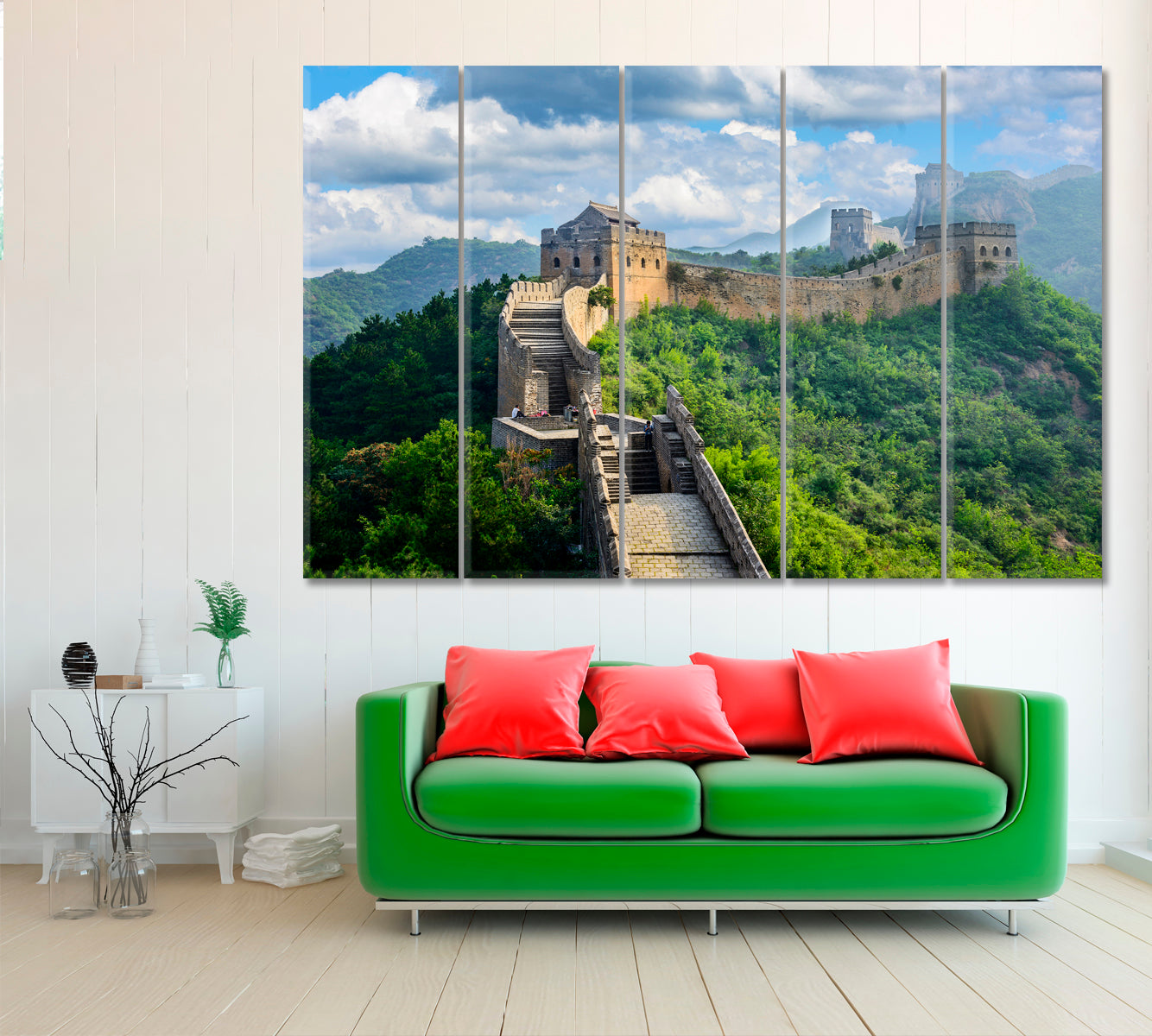 Great Wall of China Canvas Print ArtLexy 5 Panels 36"x24" inches 