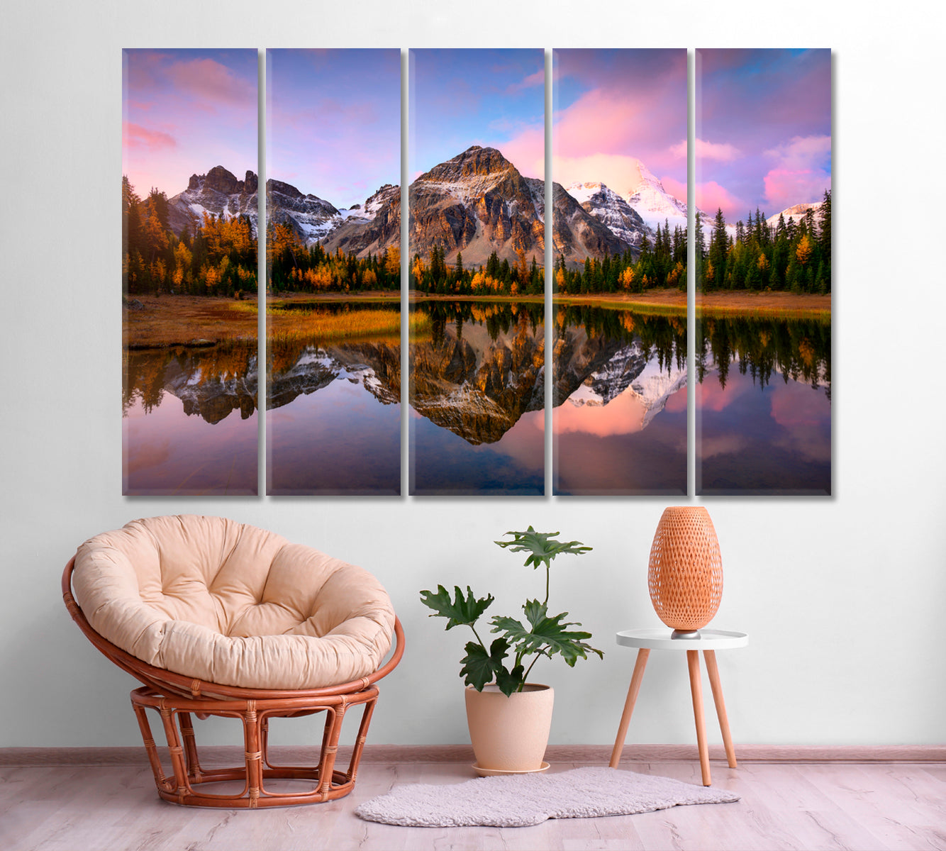Mount Assiniboine Alberta Canada Canvas Print ArtLexy 5 Panels 36"x24" inches 