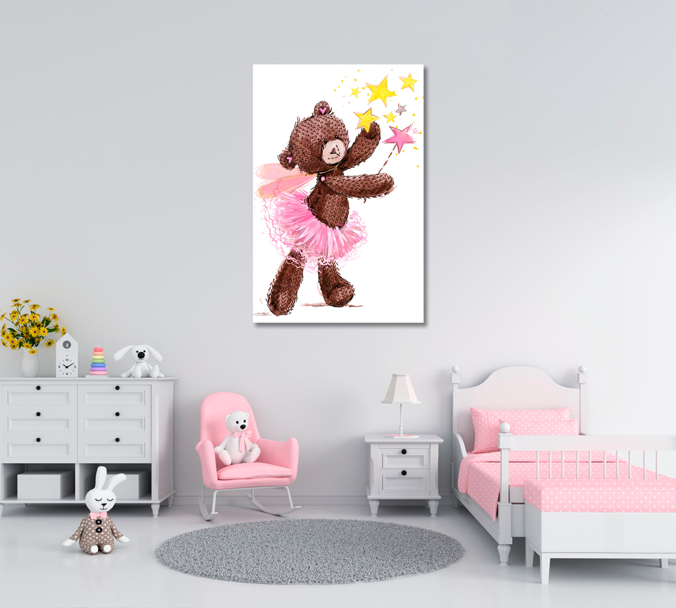 Teddy Bear Ballerina Canvas Print ArtLexy   