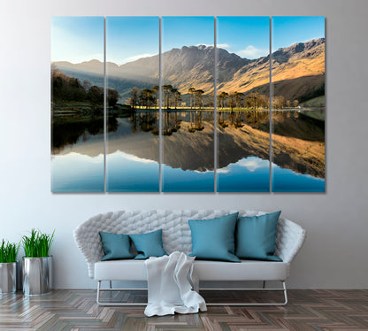 Buttermere Lake England Canvas Print ArtLexy 5 Panels 36"x24" inches 
