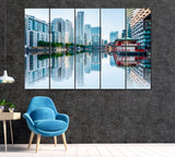 Canary Wharf Business District London Canvas Print ArtLexy 5 Panels 36"x24" inches 