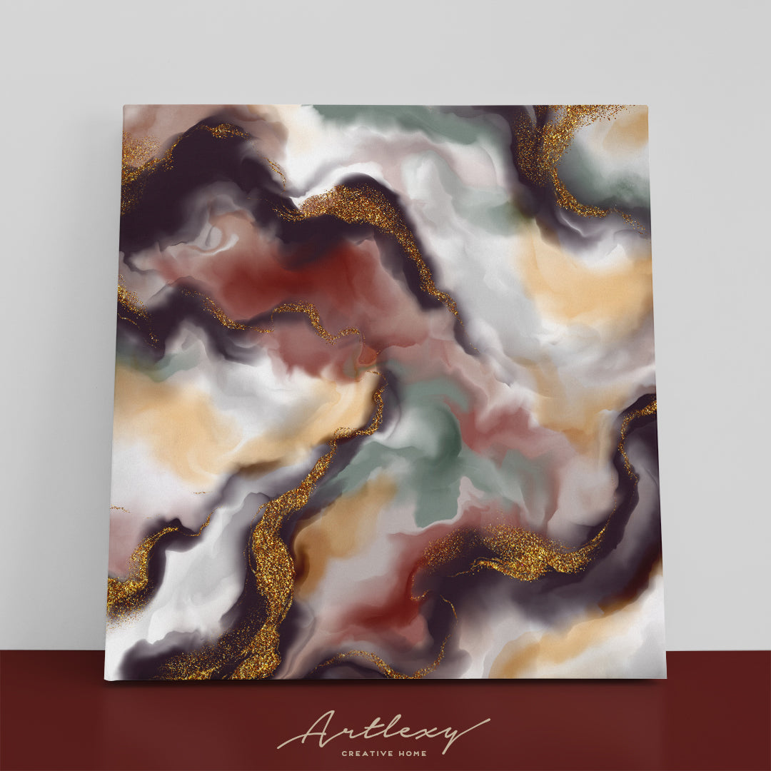 Multicolor Marble Abstract Splash Canvas Print ArtLexy   