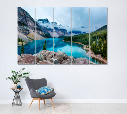 Moraine Lake Canada Canvas Print ArtLexy 5 Panels 36"x24" inches 