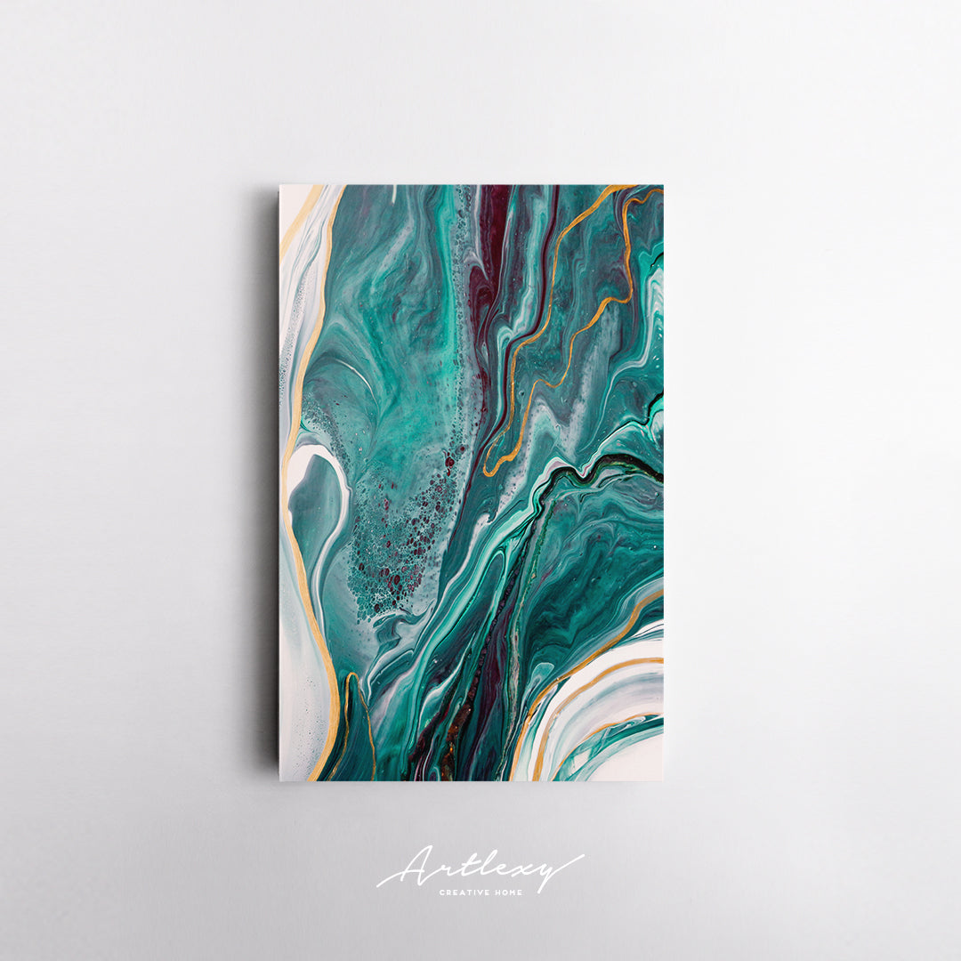 Green Marble Paint Splash Canvas Print ArtLexy   
