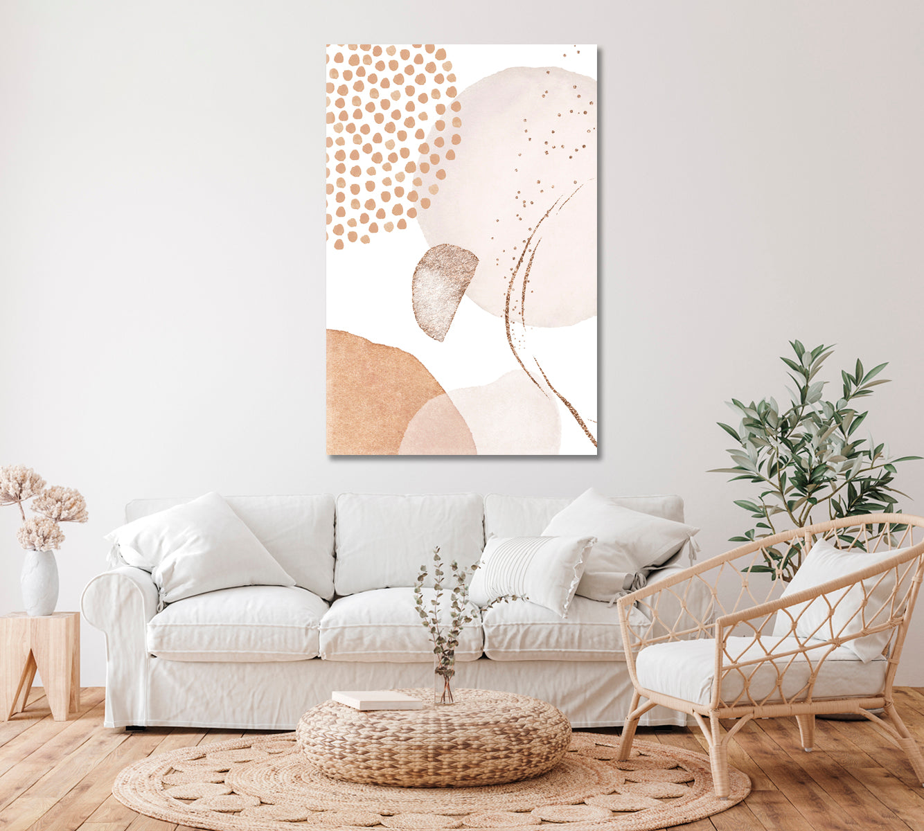 Abstract Beige Watercolor Pattern Canvas Print ArtLexy   
