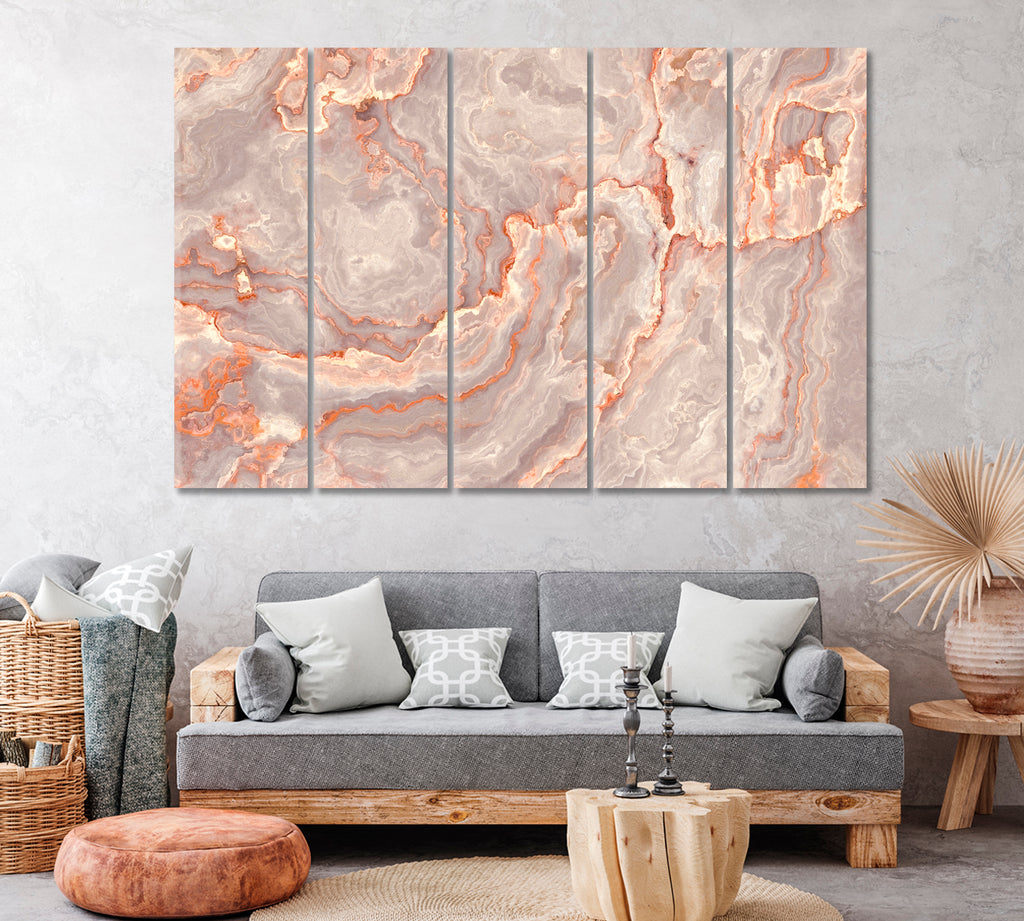 Abstract Onyx Canvas Print ArtLexy 5 Panels 36"x24" inches 