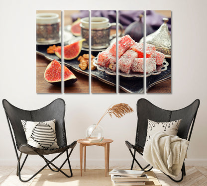 Cup of Coffee with Turkish Delight Canvas Print ArtLexy   