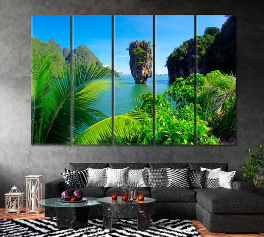 Koh Tapu Island (Khao Phing Kan) Canvas Print ArtLexy 5 Panels 36"x24" inches 