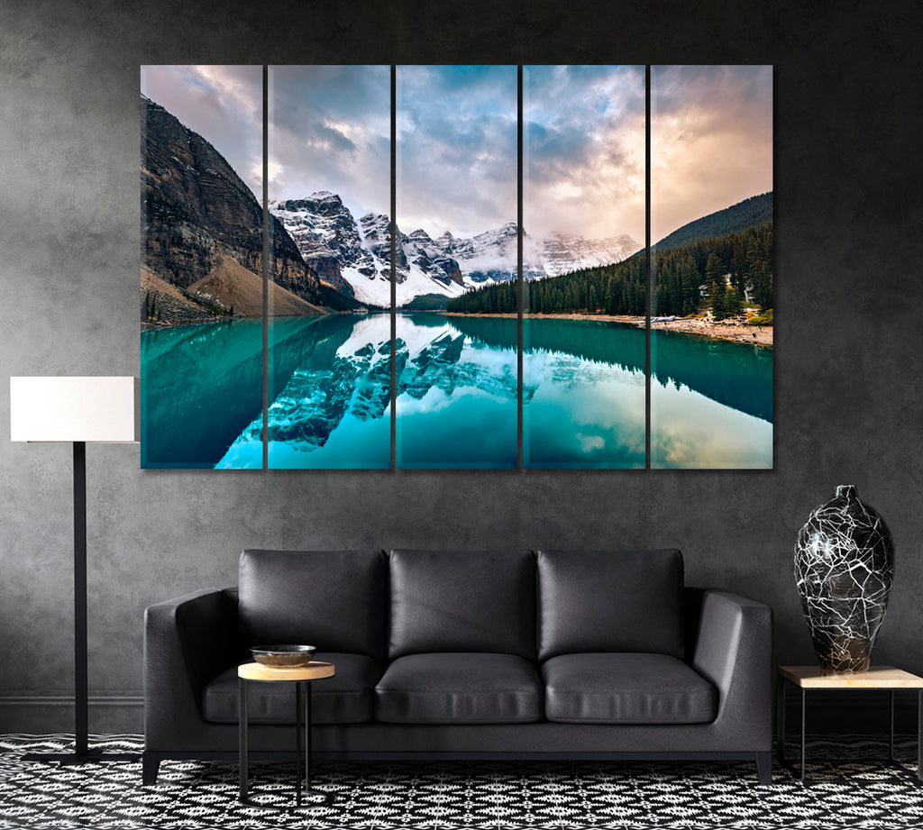 Moraine Lake Alberta Canada Canvas Print ArtLexy 5 Panels 36"x24" inches 