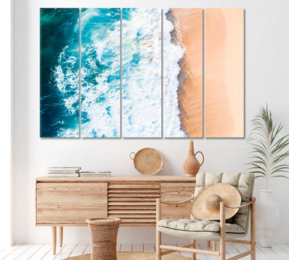 Beautiful Ocean Waves Canvas Print ArtLexy 5 Panels 36"x24" inches 