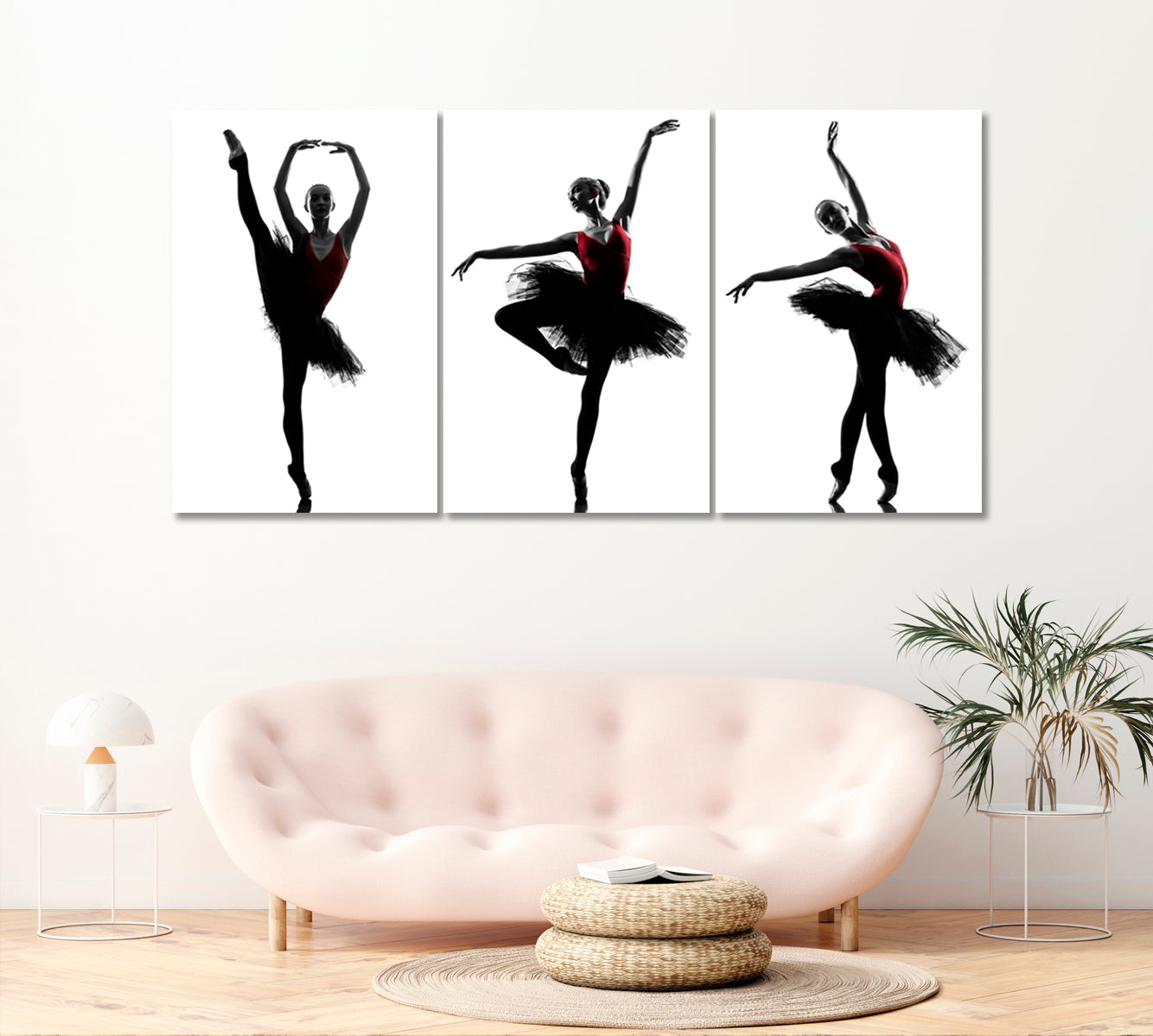 Set of 3 Ballerina Silhouette Canvas Print ArtLexy   
