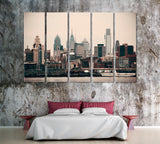 Philadelphia Skyline Canvas Print ArtLexy 5 Panels 36"x24" inches 