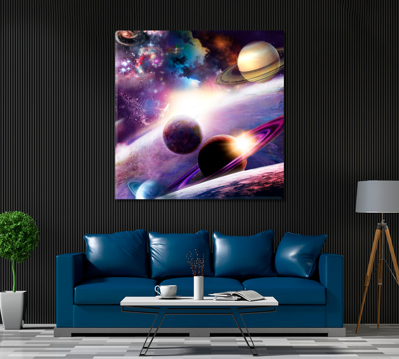 Beautiful Space with Stars and Planets Canvas Print ArtLexy   