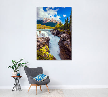Athabasca Falls in Jasper Park Canada Canvas Print ArtLexy 1 Panel 16"x24" inches 