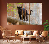 Black Panther on Tree Canvas Print ArtLexy 5 Panels 36"x24" inches 