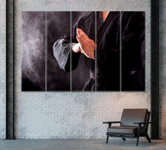 Karate Fighter Hands Canvas Print ArtLexy 5 Panels 36"x24" inches 