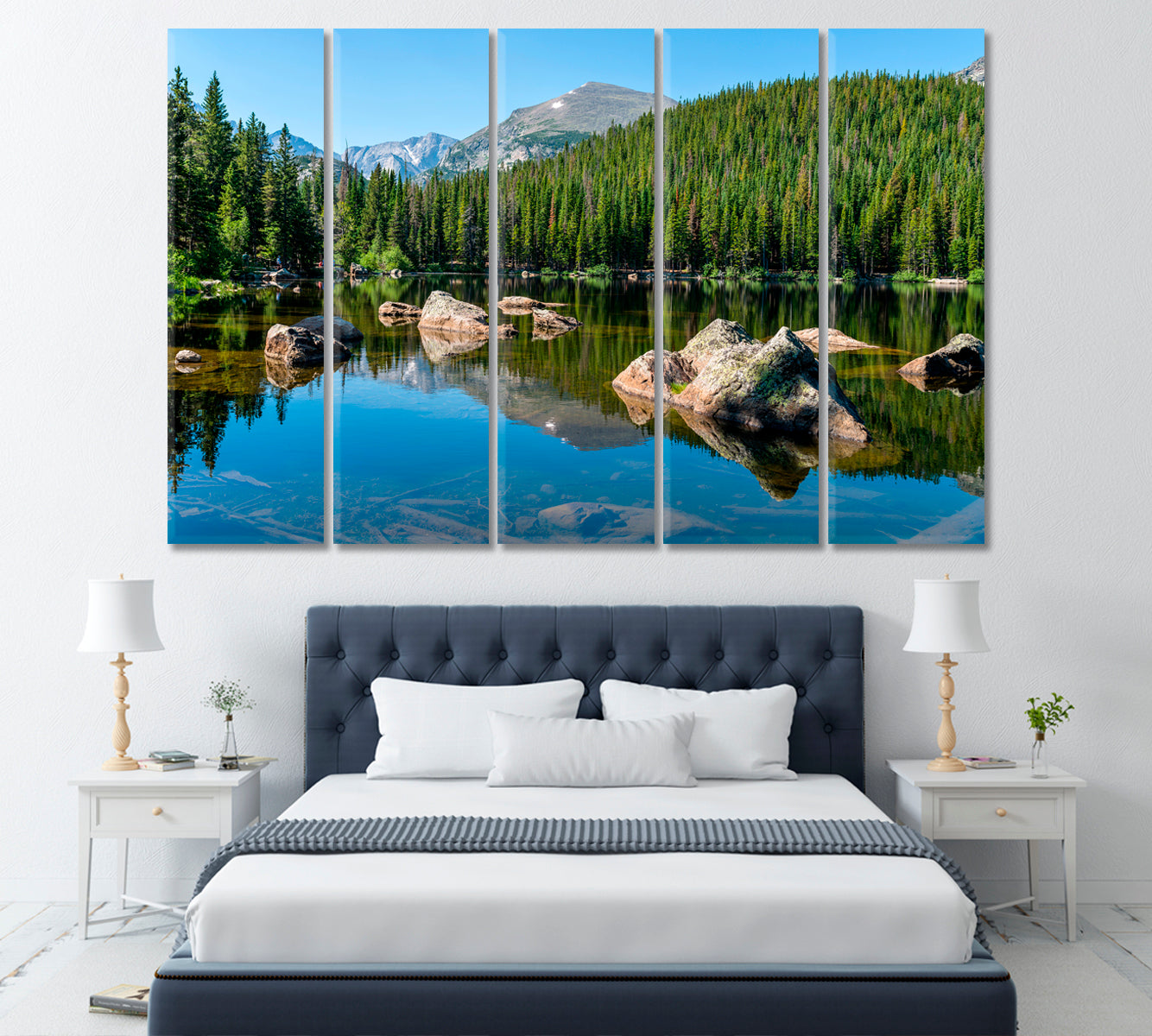 Bear Lake in Rocky Mountain National Park Colorado USA Canvas Print ArtLexy 5 Panels 36"x24" inches 