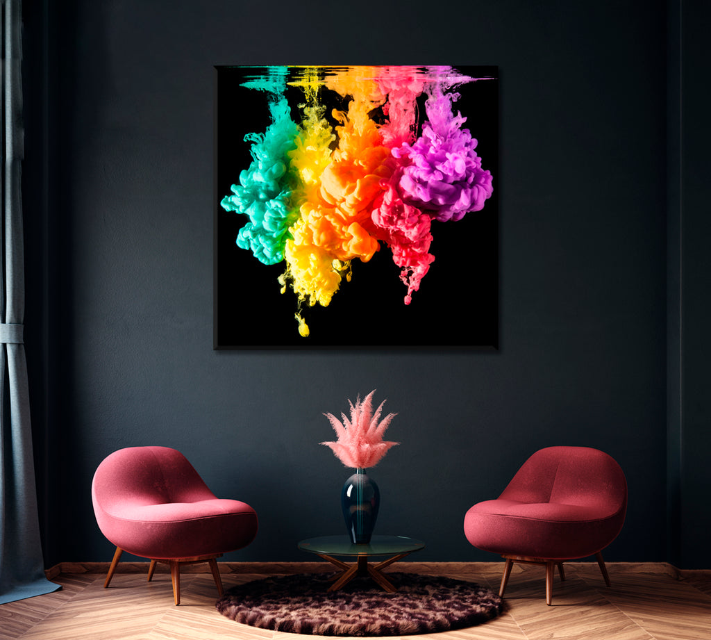 Rainbow Paint in Water Canvas Print ArtLexy   