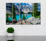 Moraine Lake in Valley of Ten Peaks Banff National Park Canada Canvas Print ArtLexy 5 Panels 36"x24" inches 