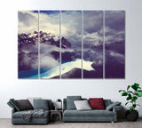Canadian Mountains Canvas Print ArtLexy 5 Panels 36"x24" inches 