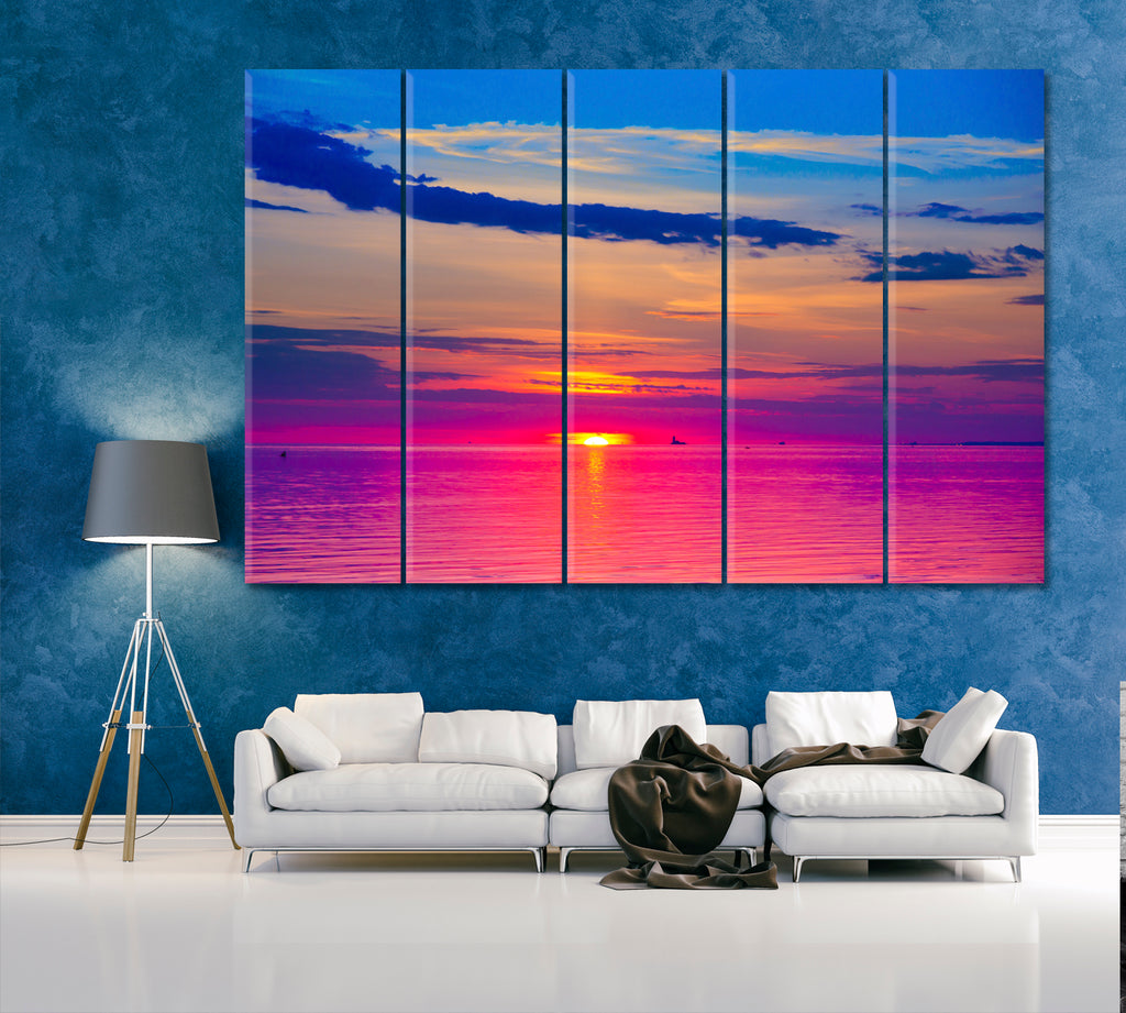 Sunset Glow Canvas Print ArtLexy 5 Panels 36"x24" inches 