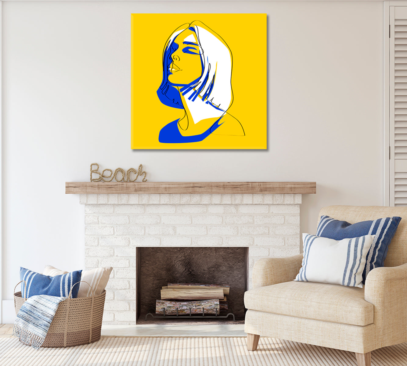 Abstract Vivid Woman Portrait Canvas Print ArtLexy   