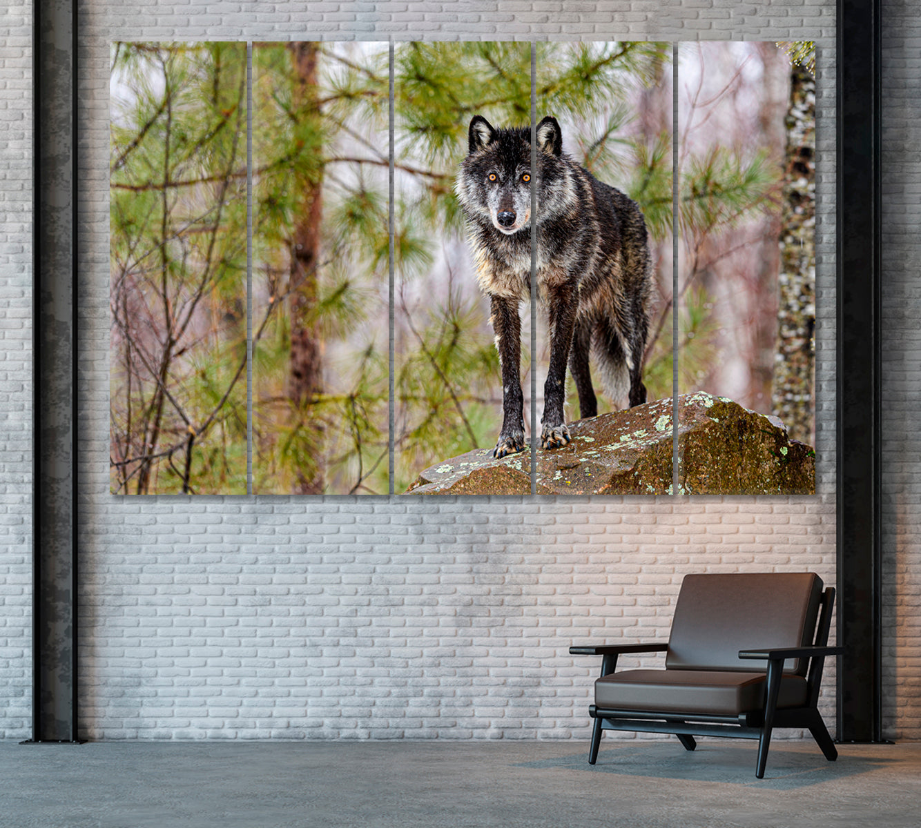 Timber Wolf Canvas Print ArtLexy 5 Panels 36"x24" inches 