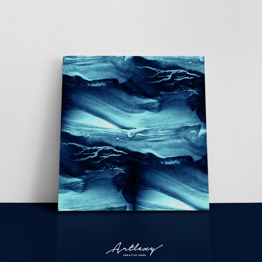 Abstract Blue Sea Waves Canvas Print ArtLexy   