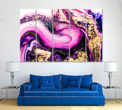 Luxury Abstract Purple Swirl Pattern Canvas Print ArtLexy 5 Panels 36"x24" inches 