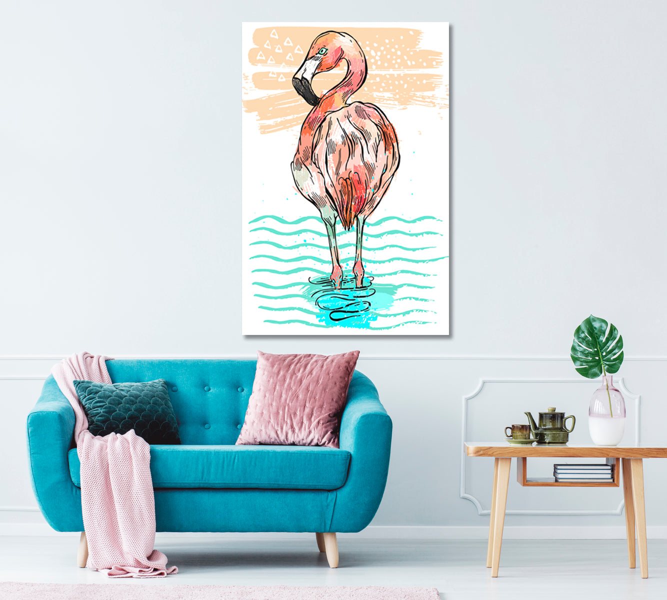 Pink Flamingo Canvas Print ArtLexy   
