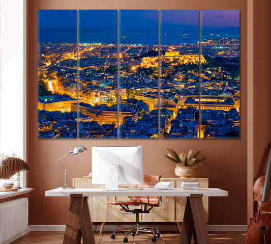 Athens Greece Canvas Print ArtLexy 5 Panels 36"x24" inches 