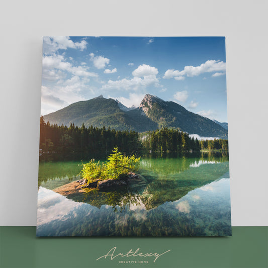 Awesome Alpine Lake Hintersee Upper Bavaria Canvas Print ArtLexy 1 Panel 12"x12" inches 
