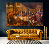 Last Supper of Christ Canvas Print ArtLexy 5 Panels 36"x24" inches 