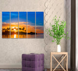 Colorful Sunset Over Indian Ocean Maldives Canvas Print ArtLexy 5 Panels 36"x24" inches 