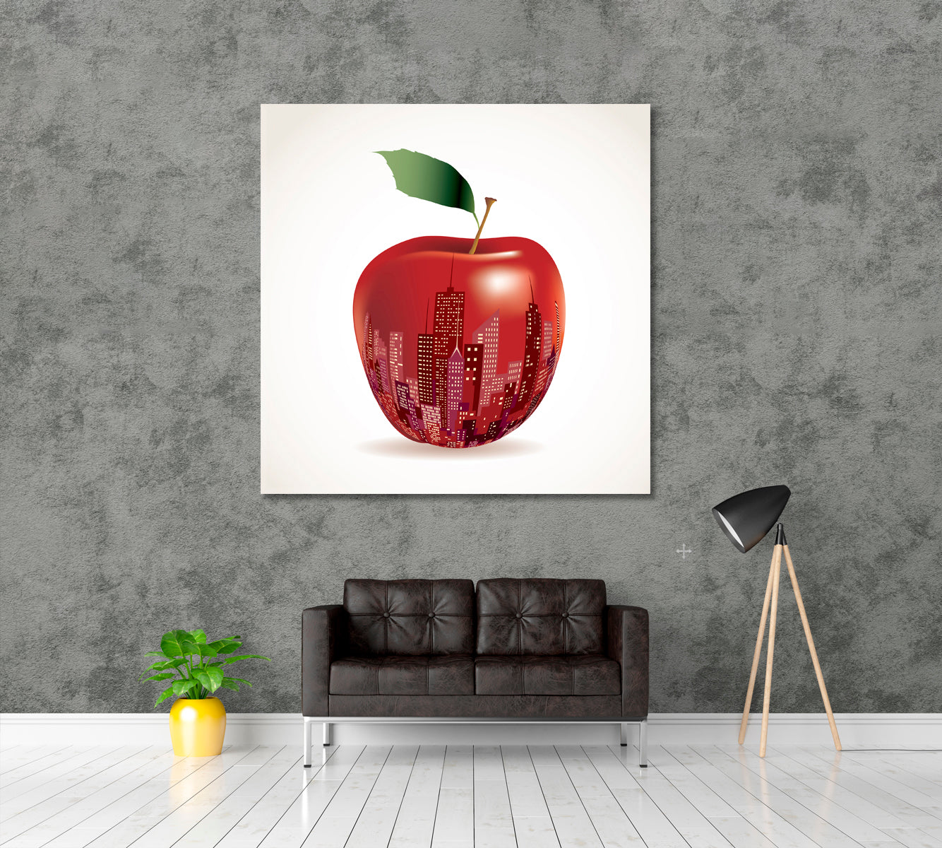 New York Cityscape on Apple Canvas Print ArtLexy   