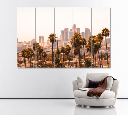 Downtown Los Angeles Skyline Canvas Print ArtLexy 5 Panels 36"x24" inches 