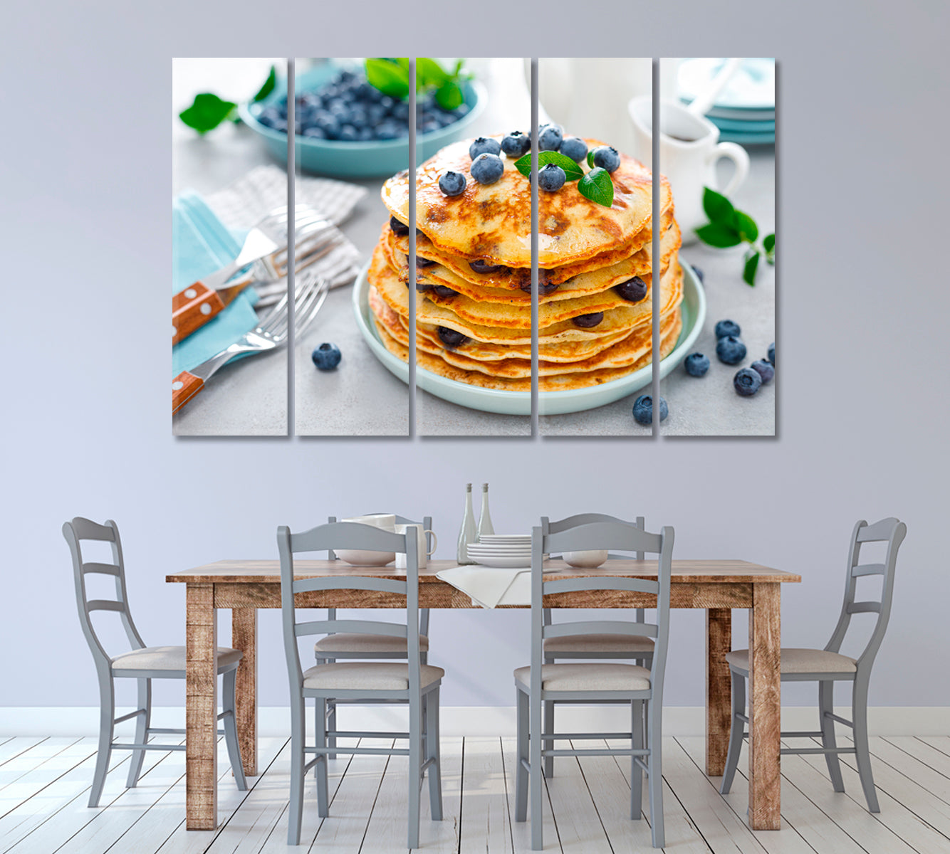 Blueberry Pancakes With Maple Syrup Canvas Print ArtLexy   