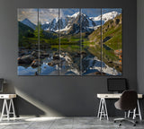 Mountain Lake Siberia Altai Canvas Print ArtLexy 5 Panels 36"x24" inches 