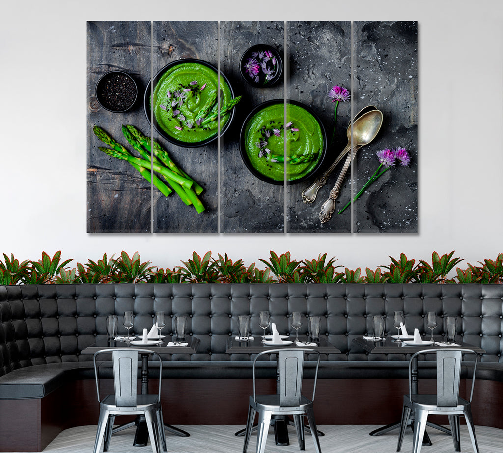Asparagus Cream Soup Canvas Print ArtLexy 5 Panels 36"x24" inches 