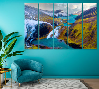 Raudibotn Crater Iceland Canvas Print ArtLexy 5 Panels 36"x24" inches 
