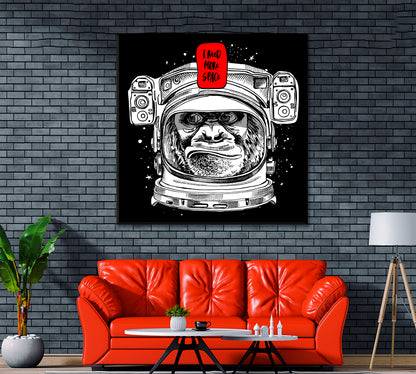 Need More Space. Monkey Astronaut Canvas Print ArtLexy   