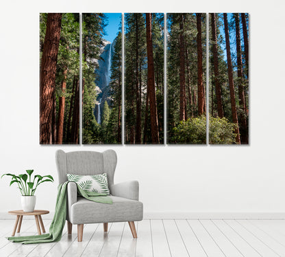 Yosemite National Park and Yosemite Falls California Canvas Print ArtLexy 5 Panels 36"x24" inches 