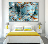 Abstract Blue Balls Canvas Print ArtLexy 5 Panels 36"x24" inches 