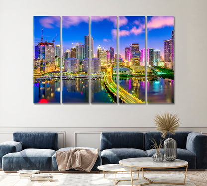 Miami Skyline Florida USA Canvas Print ArtLexy   