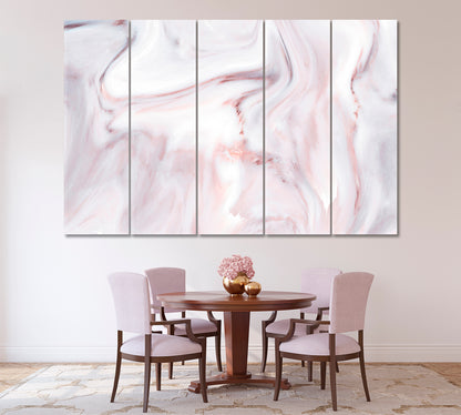 Abstract Pink Marble Pattern Canvas Print ArtLexy 5 Panels 36"x24" inches 
