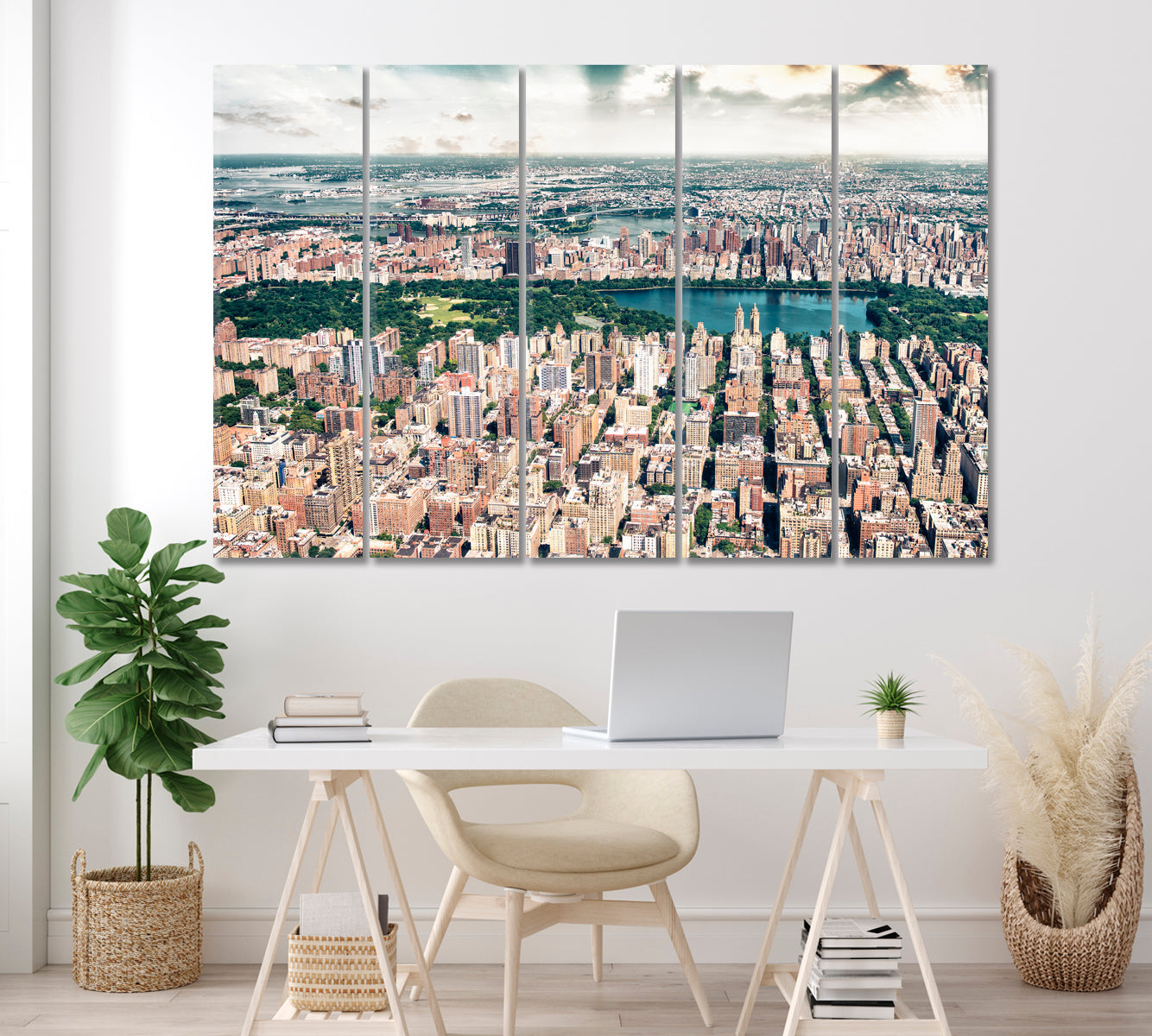 Central Park Manhattan New York City Canvas Print ArtLexy 5 Panels 36"x24" inches 